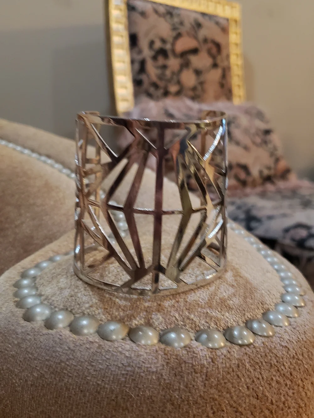 Gold and Silver Metal Cutout Cuff Bracelets